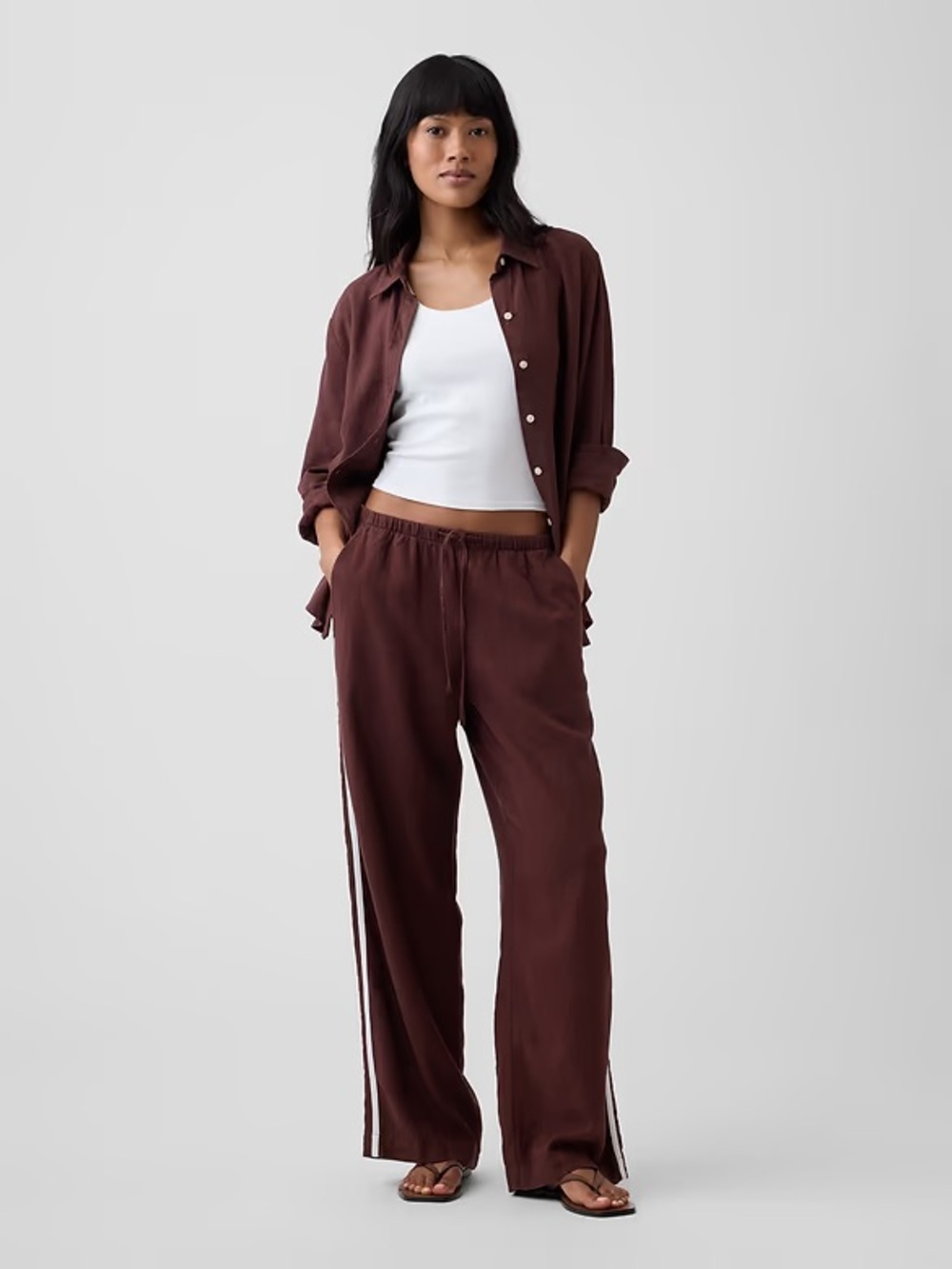 NWOT Gap stripe linen pants M Tall